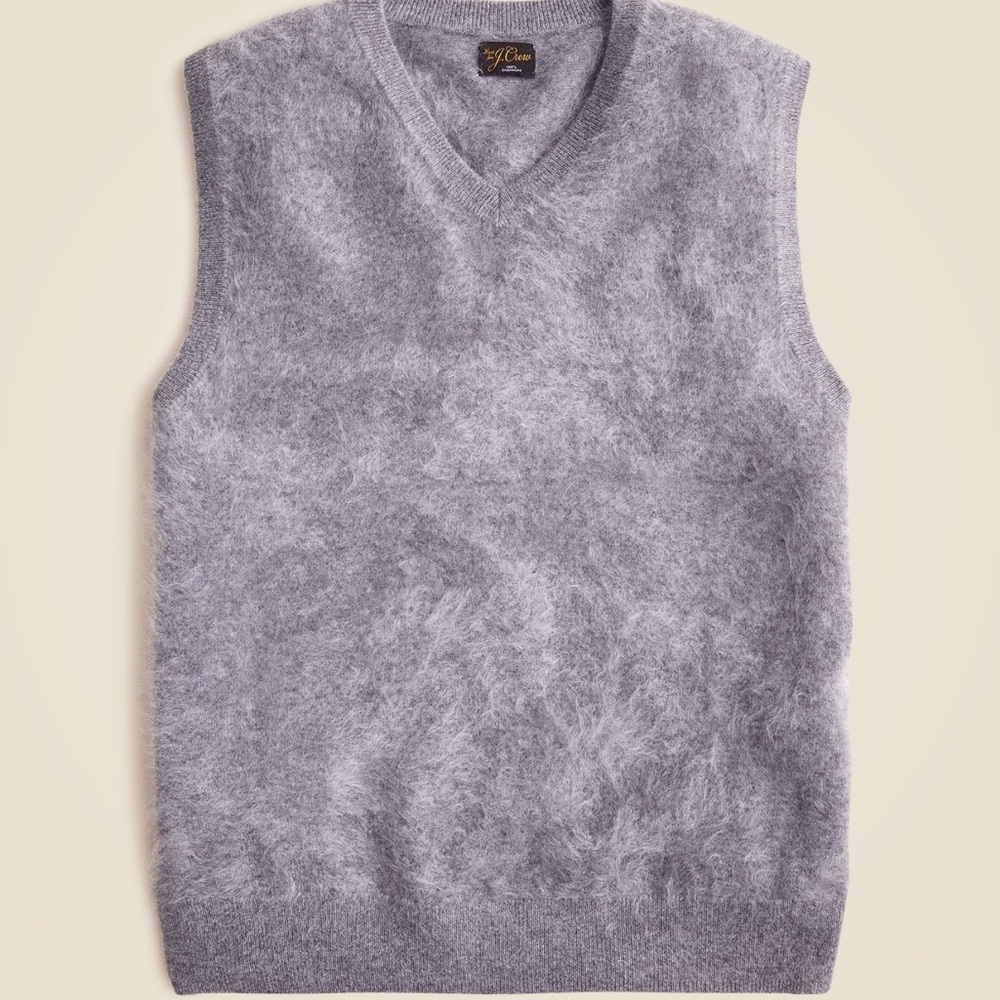 J. Crew Men's V-Neck Sleeveless Sweater Vest in Light Heather Gray